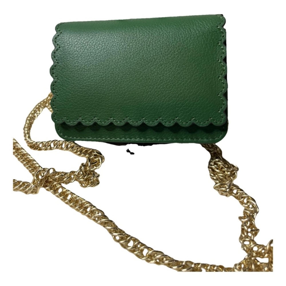 ANTONIO MELANI Green Crossbody Bag with Gold Chain